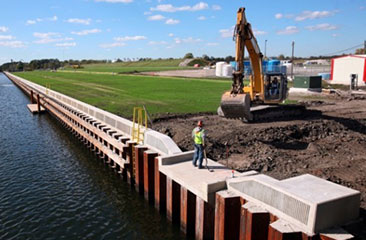 The south cutoff wall utilizes a low hydraulic-conductivity sealant to prevent the outward migration of groundwater from the CDF site to the Canal.